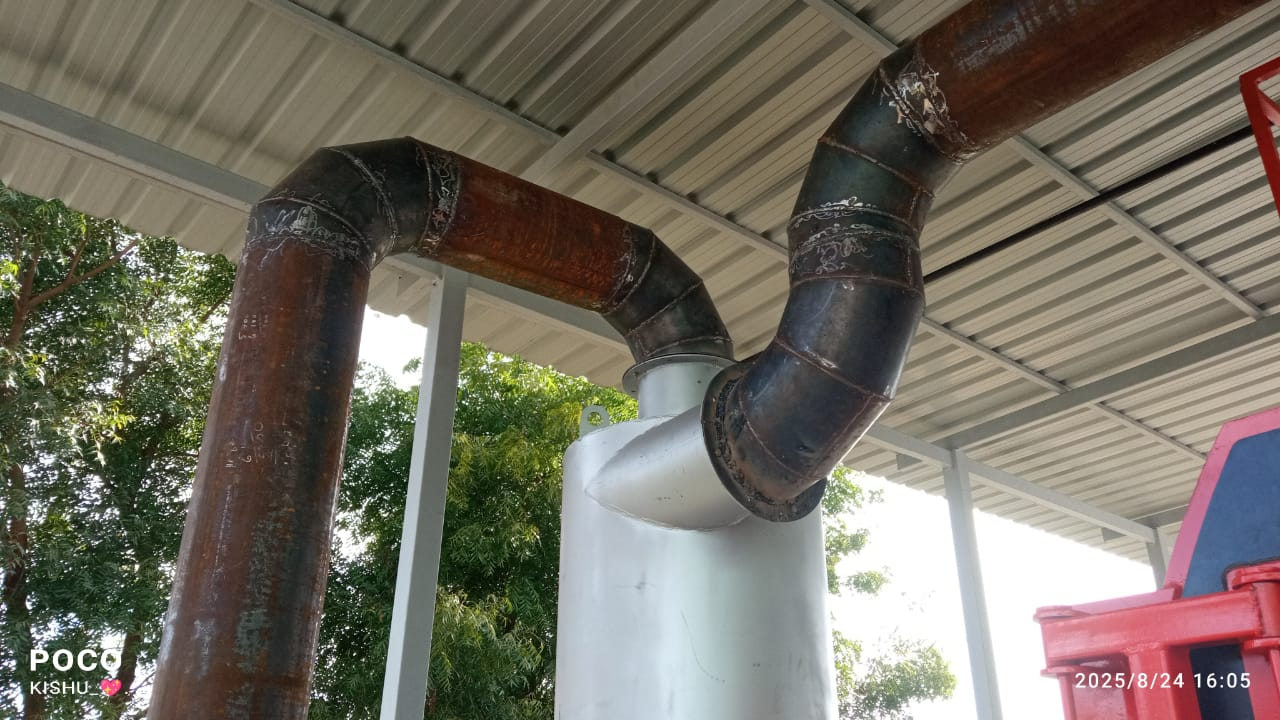 High pressure steam piping elbows fabricated and installed by Fabco Engineers