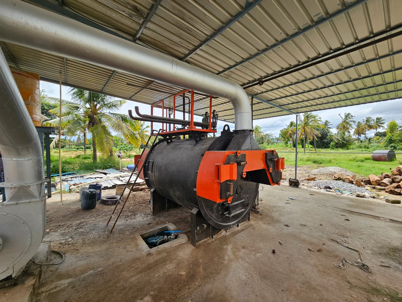 Industrial boiler erection with insulated ducting by Fabco Engineers in Karnataka